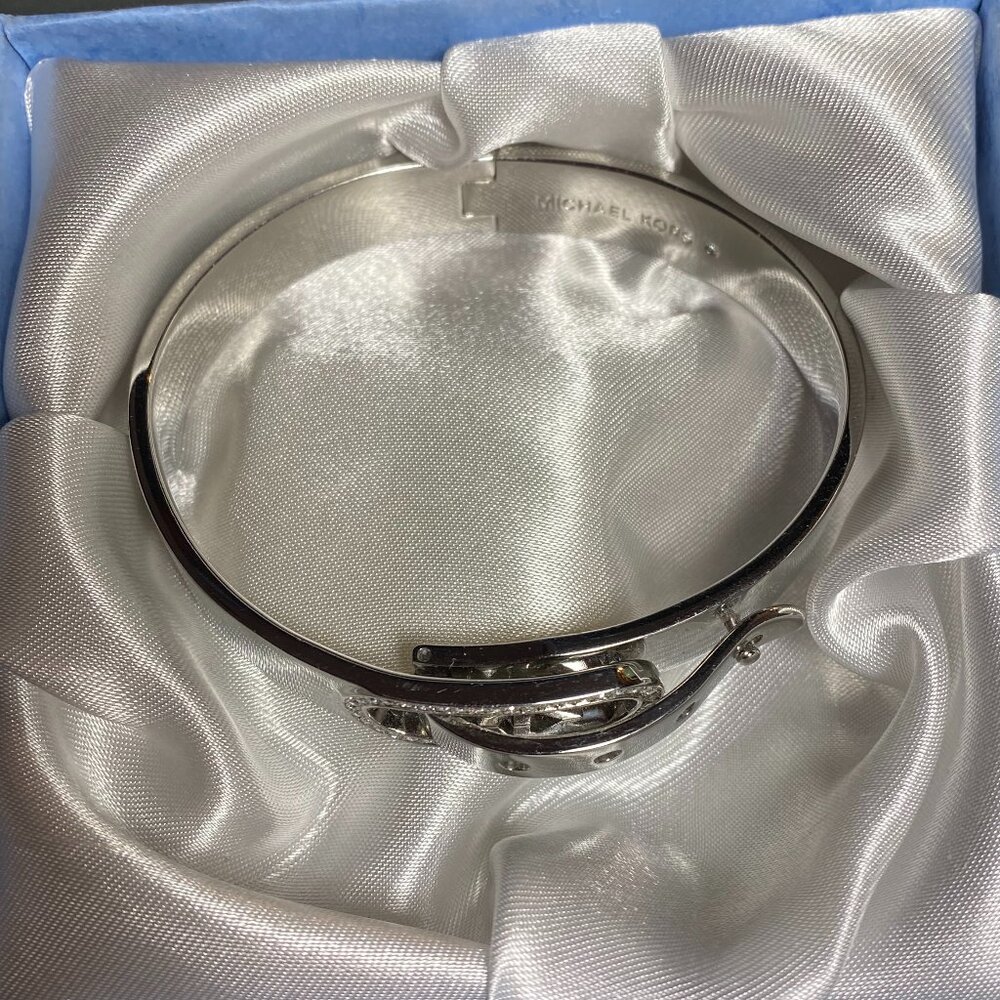 Michael Kors Silver Tone Hinged Bracelet - Picture 2 of 4